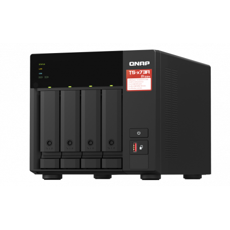 Almacenamiento NAS Qnap TS-473A-8G-US QNAP TS-473A - Servidor NAS - 4 compartimentos - SATA 6Gb s - RAM 8 GB - 2 5 Gigabit Et...