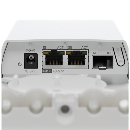 Conversor Cobre Mikrotik FTC11XG FTC11XG Conversor MikroTik 10G S+IN para exterior, PoE In, 43–57V, incluye fuente 48VDC