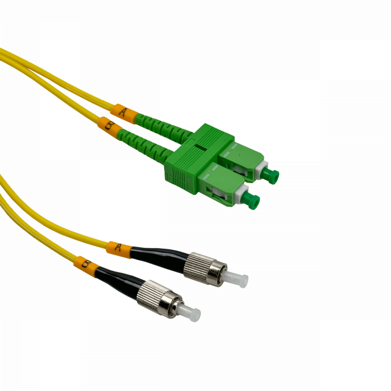 JFSAF2 2mt SC/APC-FC/UPC MonoModo SM Duplex Jumper Cable Fibra 9/125um 3mm