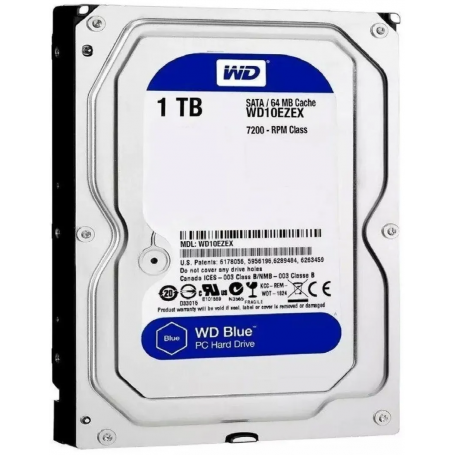 Discos Duros Western Digital WD10EZEX WD Blue WD10EZEX - Disco duro - 1 TB - interno - 3 5 - SATA 6Gb s - 7200 rpm - b fer 64 MB