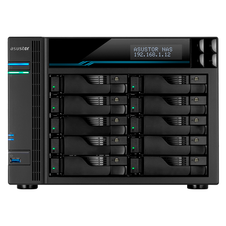 Almacenamiento NAS ASUSTOR AS7110T AS7110T NAS 10 Bahias, 2 M.2, 8GB RAM Ampliable,Intel Xeon E-2224, Quad 3.4-4.6Ghz 1-10G 3...