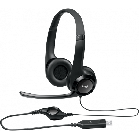Audifonos / Manos Libres Logitech 981-000014 981-000014 Logitech Audifono USB H390 cancelacion de ruido Negro