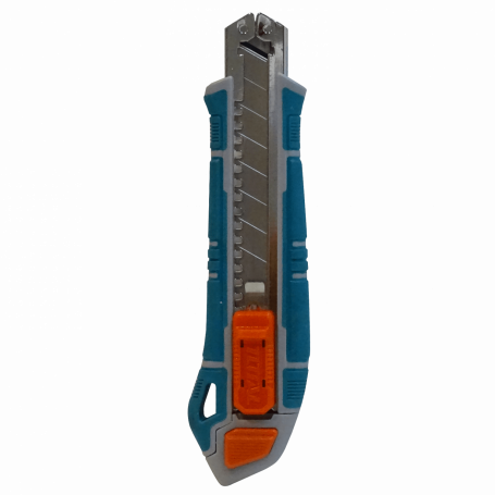 Corte-Tijera-Cuchillo TOTAL TOOLS CUCH-K  CUCH-K TOTAL Cuchillo 17cm Grip Reutilizable-18mm 3-Hojos Cartonero THT522136