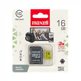 Memoria Flash y acc Otras Marcas MSD-16GB MSD-16GB MAXELL 16GB MicroSD-HC c/Adaptador-SD Class10 SDCS2