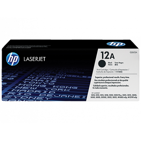Tintas y Toner HP Q2612A HP 12A - Negro - original - LaserJet - cartucho de t ner Q2612A - para LaserJet 10XX 30XX M1005 M1319