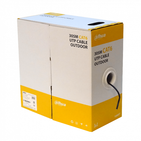 Exterior UTP  CBX6D-UN3 CBX6D-UN3 DAHUA 305m Ext Cat6 Negro AWG23 Cable UTP Unifilar Cobre PFM920-6U