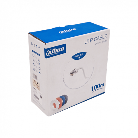 Unif. cat5e cobre Dahua CBD-UW1 CBD-UW1 DAHUA 100m Cat5e Blanco PVC Cable UTP Unifilar Cobre AWG24 PFM920I-5EU
