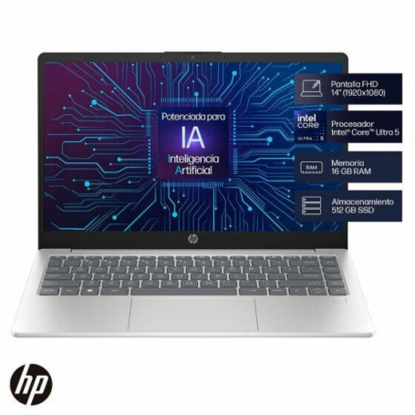 Portatiles/Notebook HP A38S0LA#ABM Notebook HP 14-EP1000LA Intel Core Ultra 5 125H, 16GB RAM, 512GB SSD, 14'' FHD, Windows 11