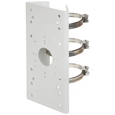 Accesorios CCTV HIKVISION DS-1275ZJ-SUS DS-1275ZJ-SUS Soporte de Montaje en Poste Horizontal Hikvision Acero Inoxidable, Blanco