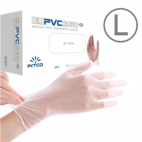 Guantes Otras Marcas GUANTEL GUANTEL 100-unids Talla-L 50-pares Guantes PVC Blanco Desechable Large Grande