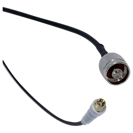 Cable coax armado Sanny Telecom ST-NM-4BL1-RSM ST-NM-4BL1-RSM 1mt .SMA-Macho N-Macho LMR195 Cable Coaxial Negro 100cm