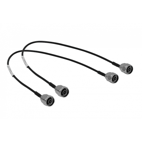 Cable coax armado ALGCOM 2NN 2NN 50cm N-Macho N-Macho SM141 2-Cables Coaxiales Negros Rigidos 0,5mt