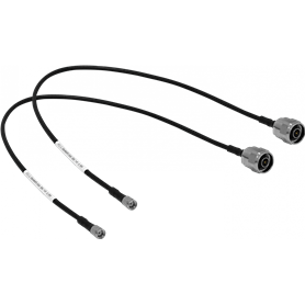 Cable coax armado ALGCOM 2NR 2NR 50cm RPSMA-Macho N-Macho SM141 2-Cables Coaxiales Negros Rigidos 0,5mt