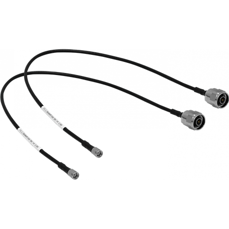 Cable coax armado ALGCOM 2NR 2NR 50cm RPSMA-Macho N-Macho SM141 2-Cables Coaxiales Negros Rigidos 0,5mt