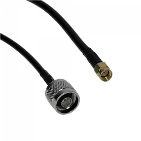 Cable coax armado Otras Marcas TL-ANT100PT TL-ANT100PT 100cm 1mt RPSMA-Macho N-Macho RG58 LMR195 Cable Coaxial Negro