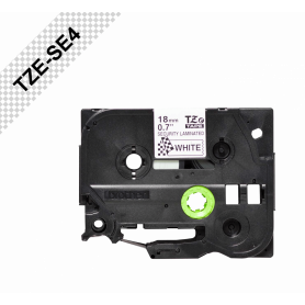 Etiqueta Pro 18-19mm Brother TZE-SE4 TZE-SE4 BROTHER 18mm Tamper Evident Negro en Blanco Cinta 8mt p/PT-E300VP