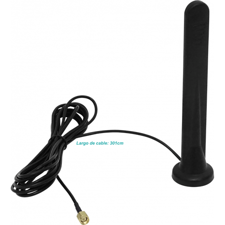Omni exterior Otras Marcas 5G-15DBI 5G-15DBI Omni 600-6000mhz 5G/LTE .SMA-M Antena 16cm BaseMagnetic 15dBi Cable3mt