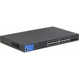 Admin 28-48 PoE LINKSYS LGS328MPC LGS328MPC LINKSYS 24-1000-PoE-at 4-SFP+10G 410W-tot Switch Admin-RJ45-Consl Rack