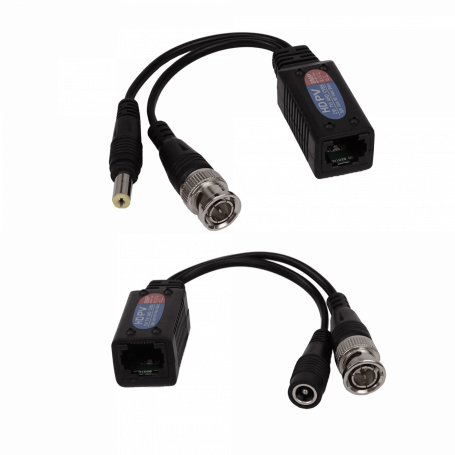 Accesorios CCTV GENERICO BALUN-RJ45 BALUN-RJ45 Video Balun RJ45-H BNC-M UTP Cat5e Cat6 8MP HD Plug-M/H req/12-48Vdc