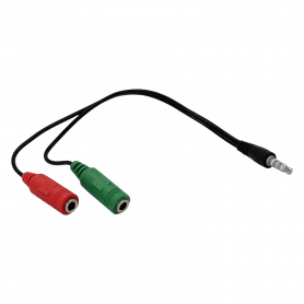 Conversor Conector Audio GENERICO AUDIO-2H AUDIO-2H Cable de Audio 2-3,5mm-Hembra 1-3,5mm-Macho Copla Jumper 20cm