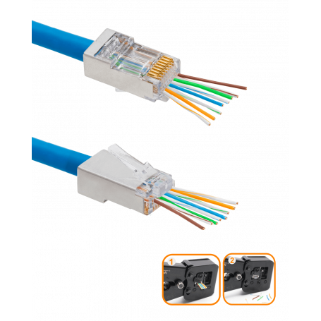 RJ45 Multifilar OTRAS MARCAS RJ6SEZ RJ6SEZ XINTYLINK EZ-RJ45 CAT6 STP FTP Bolsa 50 Conectores con Orificios-1,1mm