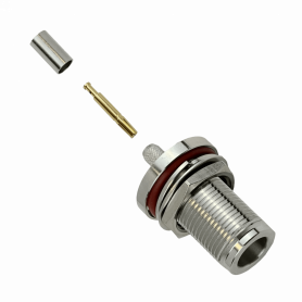 Coaxial N F BNC RCA UHF GENERICO NH2E NH2E N-Hembra LMR195 RG58 16mm-Diamet Panel Conector Crimpeable Coaxial