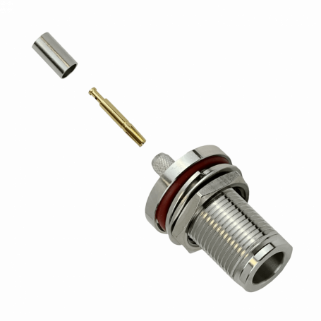Coaxial N F BNC RCA UHF GENERICO NH2E NH2E N-Hembra LMR195 RG58 16mm-Diamet Panel Conector Crimpeable Coaxial