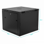 Rack Cerrado 2U a 15U Linkmade RK09-6LD RK09-6LD LINKMADE 60cm-Fondo 9U Gabinete Rack Pared Negro Desarmado inc-M6-2U