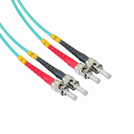 Jumper FIBRA JF3TT10 JF3TT10 LSZH 10mt ST-ST OM3 Multimodo MM Duplex Jumper Fibra 3.0mm 50/125um