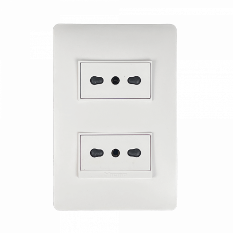 Enchufe Mural / Tapa BTICINO PU1280 PU1280 BTICINO LUZICA Toma Doble Armado 2-2P+T 16A 250V Blanco 2-ENCHUFES-16A