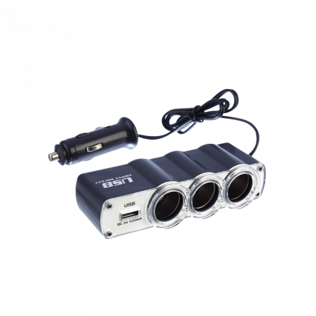 Fuente poder/Poe Otras Marcas WF-0120 WF-0120 3-Vehicular-Hembra 1-USB-Hembra-AH 5VDC 0,5A 12V/24V-Macho-Encendedor