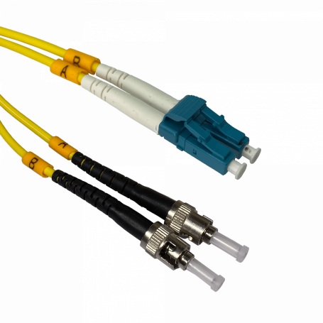 Jumper FIBRA JFSLT1 JFSLT1 1mt LC/UPC-ST/UPC MonoModo SM Duplex Jumper Cable Fibra 9/125um 3mm