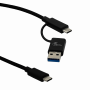 USB Pasivo / FireWire Otras Marcas USBC-2MM USBC-2MM XTECH 2-IN-1 USB-C a USB-CM/AM Cable 182cm USB2.0 XTC-532