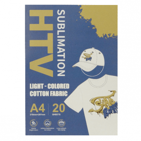 Insumo Estamp. Tela Otras Marcas TRH-HTV TRH-HTV Sublimation Vinyl 20-Hojas A4 210x297mm p/estampado en tela algodon