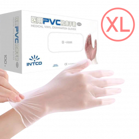 Guantes GENERICO GUANTEX GUANTEX 100-unids Talla-XL 50-pares Guantes PVC Blanco Desechable Extra-Large