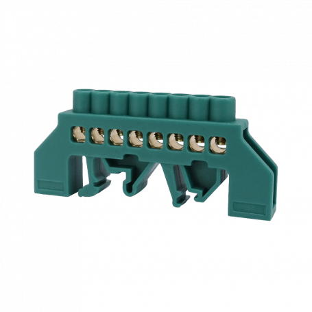 Regleta Electrica / Protob GENERICO REGLETA-DV8 REGLETA-DV8 Regleta Verde 8-Conexiones 4mm Riel Din Distribucion Electrica