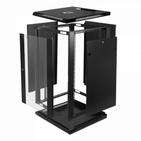 Rack Cerrado 18 a 45U LINKMADE RK18-6LD RK18-6LD LINKMADE 18U 60cm-Fondo Desarmado inc-2U-M6 Rack Gabinete Pared Negro