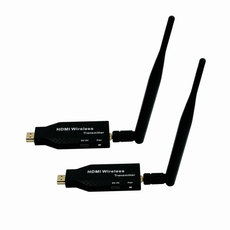 HDMI VGA HD SD TV PC OTRAS MARCAS HDMI-50MT HDMI-50MT Kit HDMI Inalambrico HD HDMI-HDMI Ant-desmontables 50mt 5,8GHz req-5V