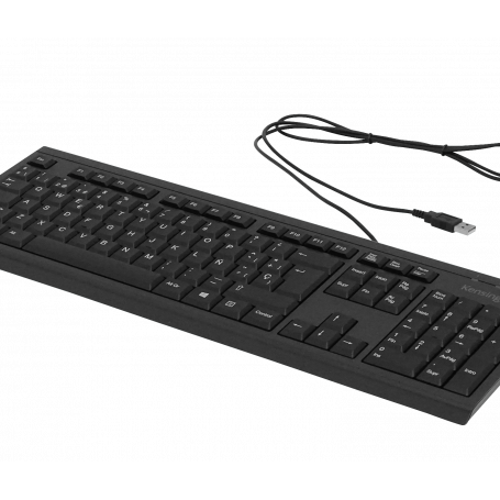 Teclado / Mouse OTRAS MARCAS WIRED-K WIRED-K KENSINGTON Teclado Cable-140cm Resistente Antiderrame Negro USB A2306A