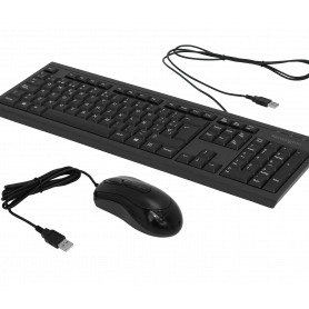 Teclado / Mouse OTRAS MARCAS WIRED-KM WIRED-KM KENSINGTON Teclado y Mouse Cable Resistente Antiderrames USB-AM Negro