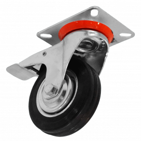 Accesorio Rack Otras Marcas RUEDE-4 RUEDE-4 Rueda 4-pulgadas c/Freno Giratoria Negro Soporta-80Kg 82x100x132mm