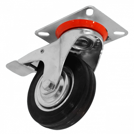 Accesorio Rack Otras Marcas RUEDE-4 RUEDE-4 Rueda 4-pulgadas c/Freno Giratoria Negro Soporta-80Kg 82x100x132mm