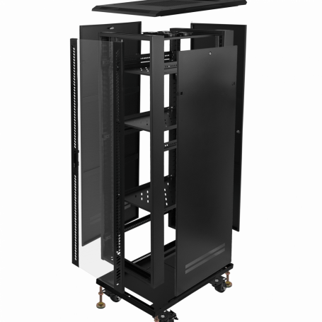 Rack Cerrado 18 a 45U LINKMADE RK42-10VLD RK42-10VLD LINKMADE Desarmado 42U 1000mm Rack 100cm-Fondo c/PDU-VENT-Bandejas Pu