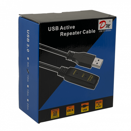 Ext. USB Activa o UTP Otras Marcas USB3EX10 USB3EX10 Cable USB3.0 10mt A-M A-H AM-AH Extension Activa