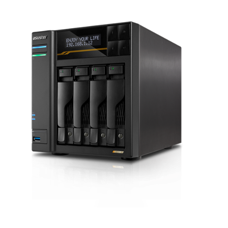 NAS ASUSTOR AS6804T Lockerstor 4 Gen3, AMD Ryzen Quad-Core, 16GB RAM DDR5 ECC, Dual 10GbE + Dual 5GbE