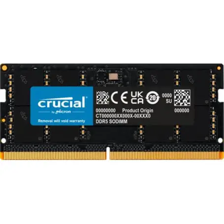 Memoria RAM Crucial CT32G56C46S5 Memoria Ram para Notebooks DDR5 32GB 5600 MT/s Crucial, SODIMM, CL46