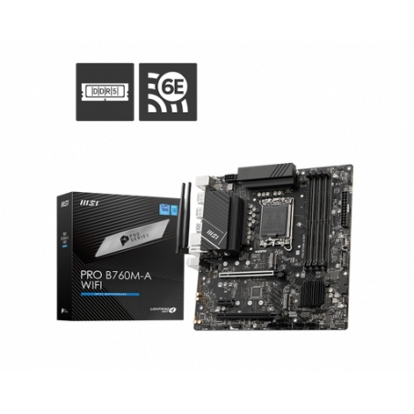 Placas Madre MSI 824142313176 MSI - PRO B760M-A WIFI - Motherboard - LGA1700 Socket - Intel B760