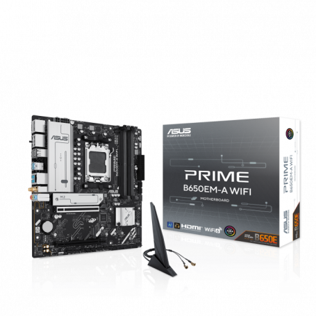 Placas Madre ASUS 90MB1LM0-M0EAY0 Asus Prime B650M-A AX6 II - AMD B650 AM5 mATX Ryzen DDR5x 4 802.11 a/b/g/n/ac/ax - HDMI - D...