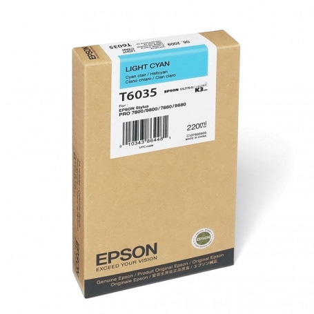 Tintas y Toner Epson T603500 Epson T6035 - 220 ml - cián claro - original - cartucho de tinta - para Stylus Pro 7880, Pro 9800