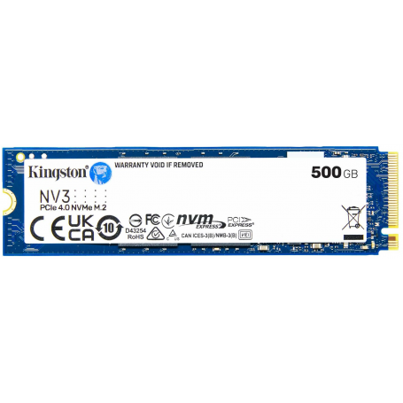 SSD Internos Kingston SNV3S/500G Kingston - Internal hard drive - 500 GB - Solid state drive - NV3 M.2 2280 NVMe Up to 6000 M